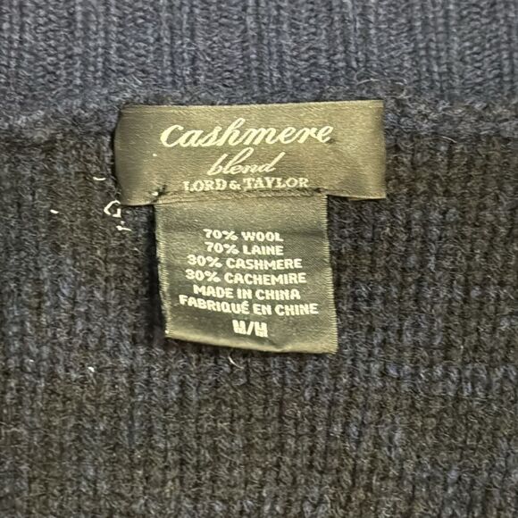 Lord & Taylor Cashmere Blend Open Front waterfall Cardigan Size M - Picture 5 of 8